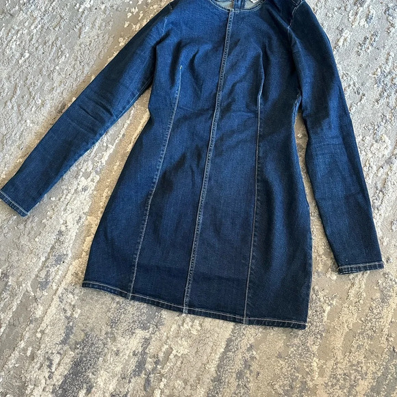 Denim Long Sleeve Dress - Picture 4 of 4